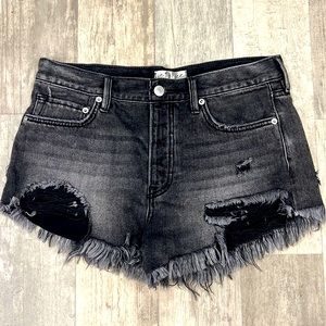 Free People frayed denim shorts